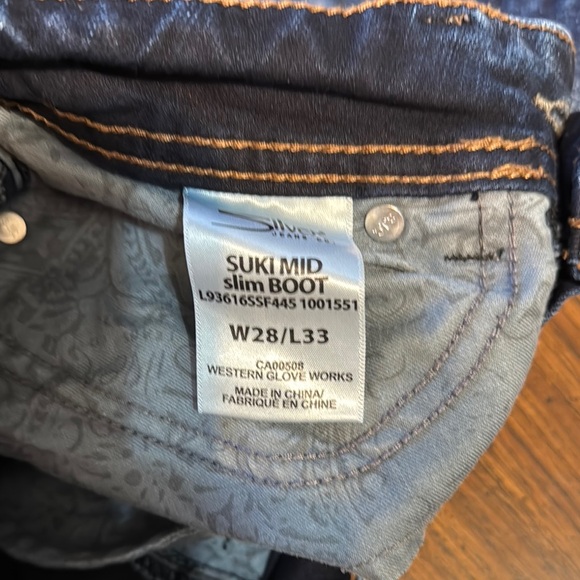 Silver Suki Super Stretch Midi Slim Boot Size W28/L33 - Picture 4 of 6